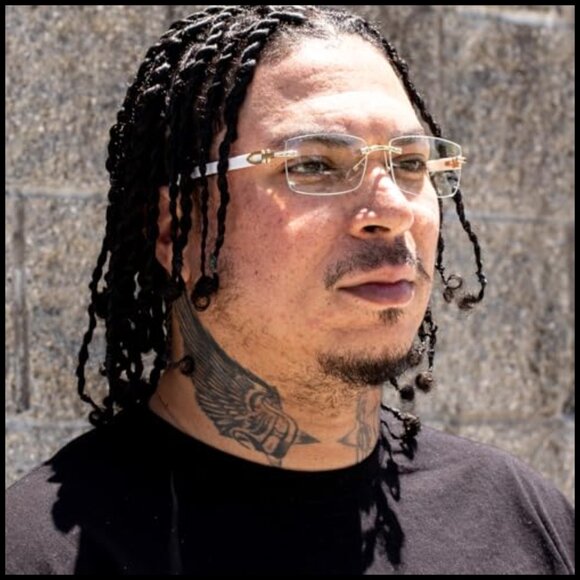 Retro Rimless Clear Lens Rectangular Gold Frame Unisex Hip Hop Eyewear main image 6